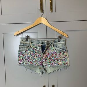 Joe’s Glitter Denim Party Shorts